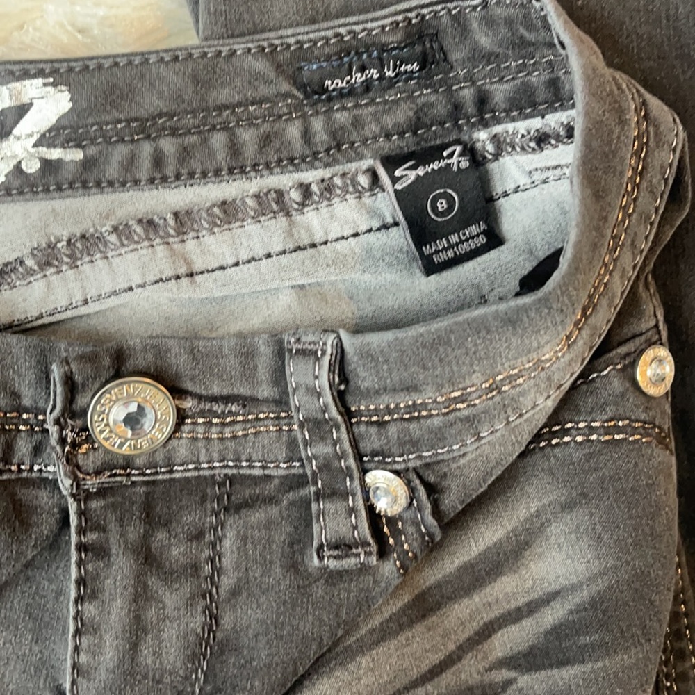 Seven7 Rocker Bootcut Rhinestone Jeans - Picture 4 of 10